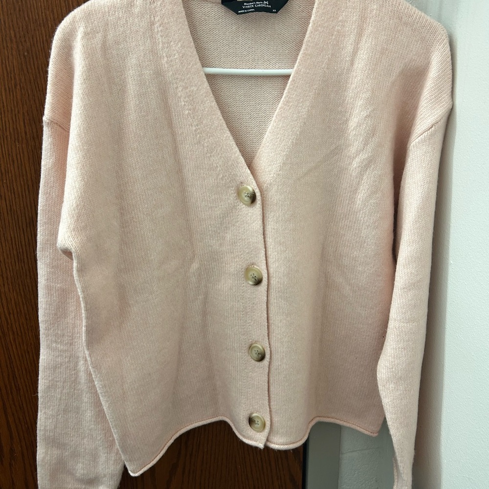 Elegant Blush Button-Up Cardigan